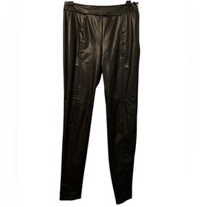 Black Faux Leather straight leg Pants